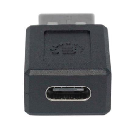 Manhattan USB-C to USB-A 2.0 Adapter, Black