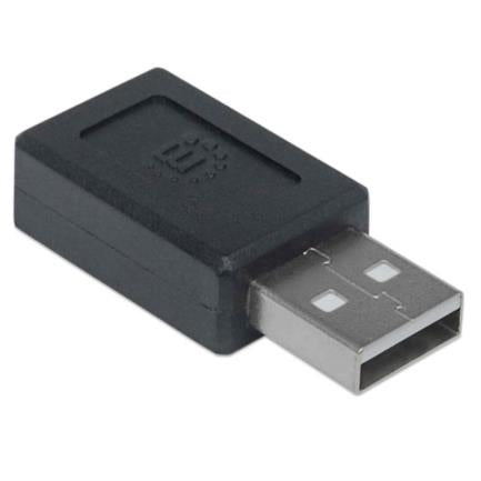 Manhattan USB-C to USB-A 2.0 Adapter, Black