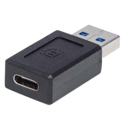Manhattan USB-A to USB-C SuperSpeed Adapter, Black