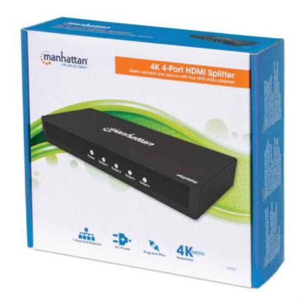 Manhattan HDMI 4K 60Hz 4-Port Video Splitter Black