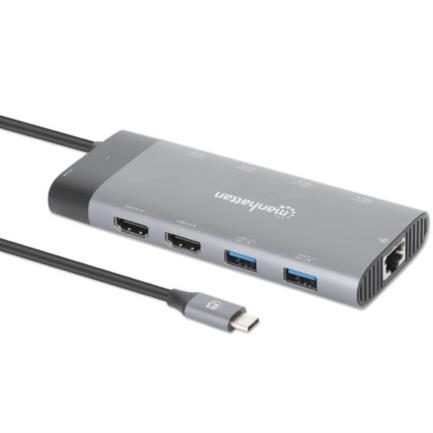 Manhattan USB-C 10-Port Docking Station 2xHDMI 5xUSB-A US