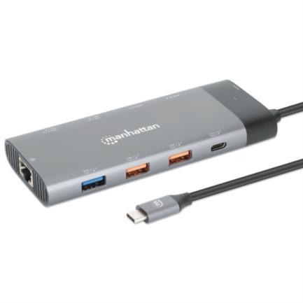 Manhattan USB-C 10-Port Docking Station 2xHDMI 5xUSB-A US