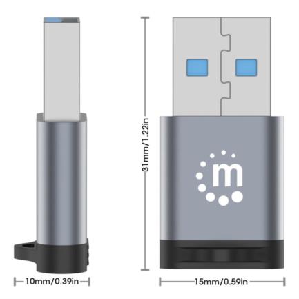 USB-C Adapter V3.2 Gen1 AM-CH 5Gbps 3A Space Gray/Black Aluminum