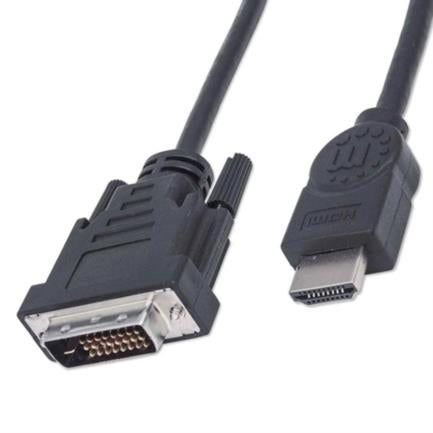 Manhattan HDMI/DVI-D M-M Monitor Cable 1.8m Black