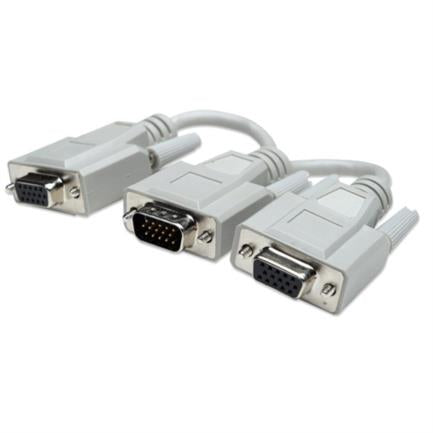 Manhattan VGA Monitor Y-Cable HD15(2) 15cm White