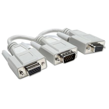 Manhattan VGA Monitor Y-Cable HD15(2) 15cm White