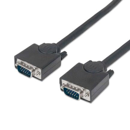 Manhattan SVGA Monitor Cable 8MM HD15M-M 1.8m Black