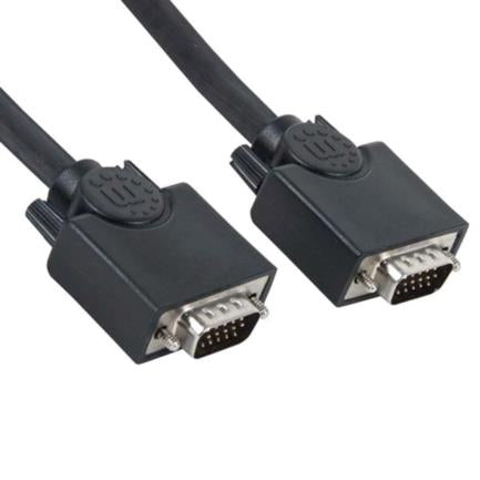 Manhattan SVGA Monitor Cable 8MM HD15M-M 15m Black