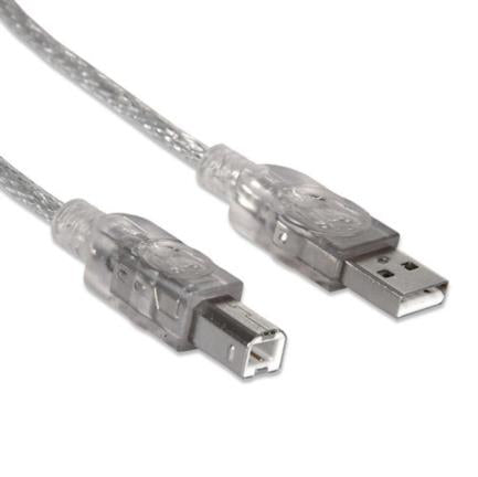 Manhattan USB 2.0 High-Speed A-B Cable, 1.8m, Silver
