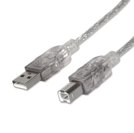 Manhattan USB 2.0 High-Speed A-B Cable, 1.8m, Silver