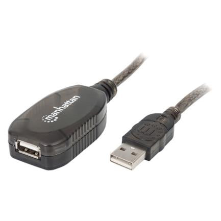Manhattan USB 2.0 High-Speed Active Extension Cable 20m Black
