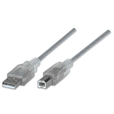 Manhattan USB A-B 2.0 High-Speed Cable 4.5m Silver