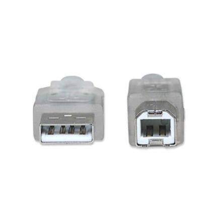 Manhattan USB A-B 2.0 High-Speed Cable 4.5m Silver