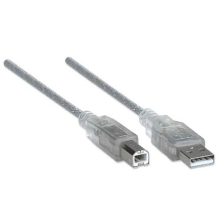 Manhattan USB A-B 2.0 High-Speed Cable 4.5m Silver