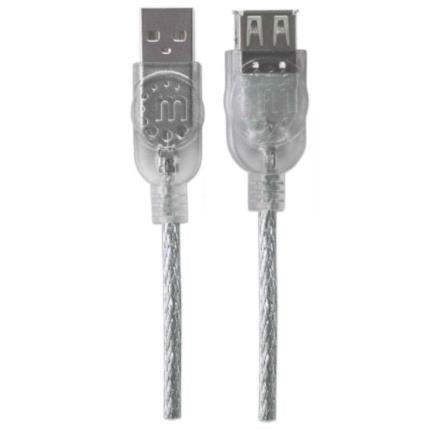 Manhattan USB A-B 2.0 High-Speed Extension Cable 4.5m Silver