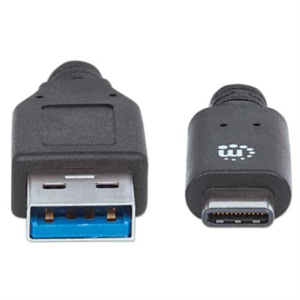 Manhattan USB A-C 3.2 Super Speed Cable 1m Black