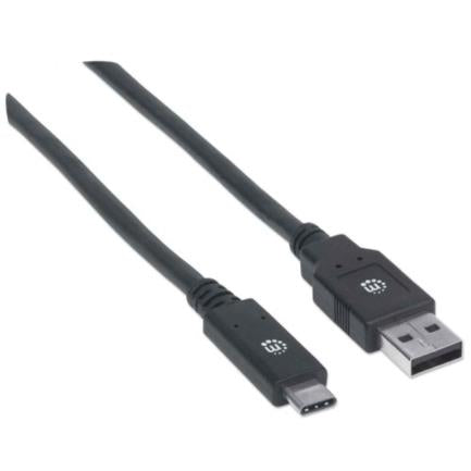 Manhattan USB A-C 3.1 Super Speed Cable 2m Black
