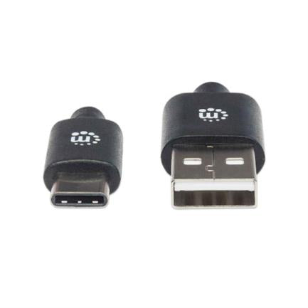 Manhattan USB A to C 2.0 High-Speed Cable 2m Black