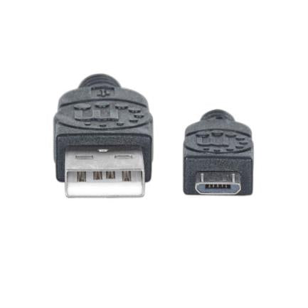 Manhattan USB-A to Micro USB-B 2.0 High-Speed Cable 0.5m Black