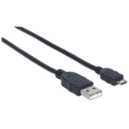 Manhattan USB-A to Micro USB-B 2.0 High-Speed Cable 0.5m Black