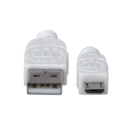 Manhattan USB-A Micro USB-B 2.0 High-Speed Cable 1m White
