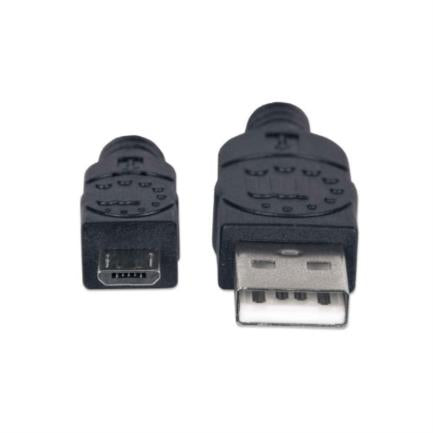 Manhattan USB-A to Micro USB-B 2.0 High-Speed Cable, 1m, Black