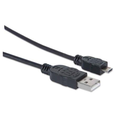 Manhattan USB-A to Micro USB-B 2.0 High-Speed Cable, 1m, Black