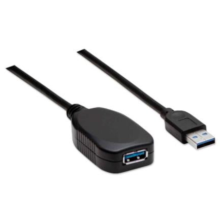 Manhattan USB-A 3.0 SuperSpeed Active Extension Cable, 5m, Black