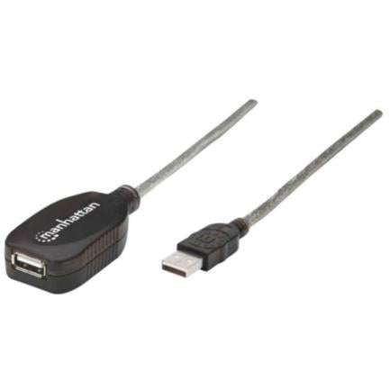 Manhattan USB-A 2.0 High-Speed Active Extension Cable 5m Silver