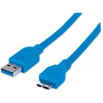 Manhattan USB Micro-B SuperSpeed 3.2 Gen1 Cable 2m Blue