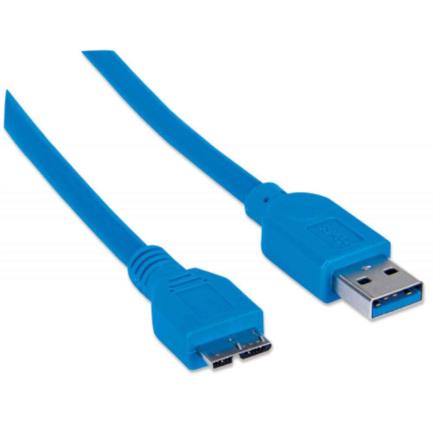 Manhattan USB Micro-B SuperSpeed 3.2 Gen1 Cable 2m Blue