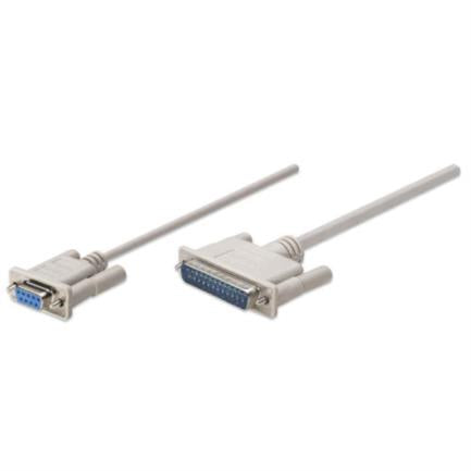 Manhattan Null Modem Cable DB9F-DB25M 1.8m White