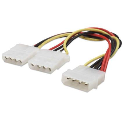 Manhattan 5.25-M to 2x5.25-F Y-Power Cable 20cm