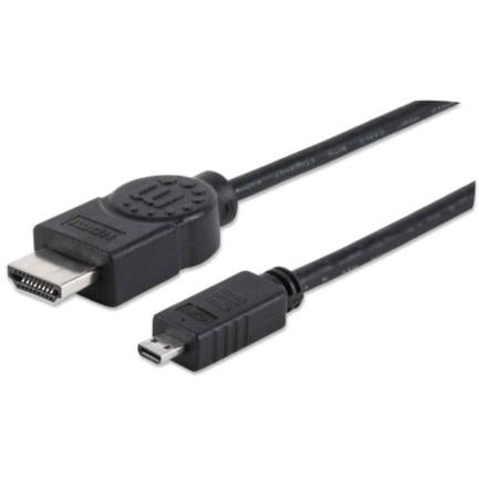 Manhattan HDMI 1.4 M-Micro M High Speed Cable with Ethernet Channel 2m Black