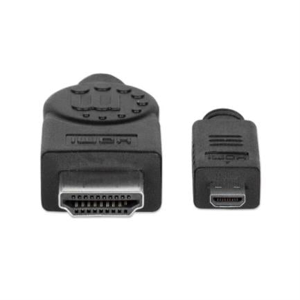 Manhattan HDMI 1.4 M-Micro M High Speed Cable with Ethernet Channel 2m Black