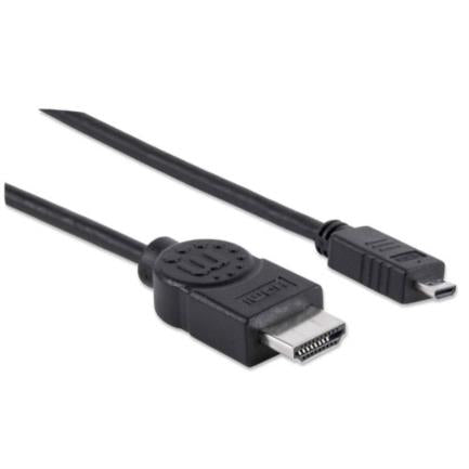 Manhattan HDMI 1.4 M-Micro M High Speed Cable with Ethernet Channel 2m Black