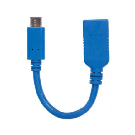 Manhattan USB 3.2 Gen1 C-A SuperSpeed Cable 15cm Blue