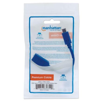 Manhattan USB 3.2 Gen1 C-A SuperSpeed Cable 15cm Blue