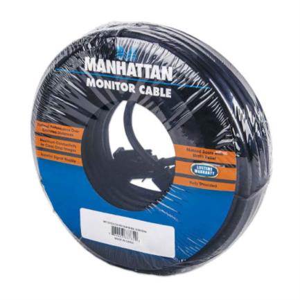 Manhattan SVGA HD15 M-M Monitor Cable 30m Black