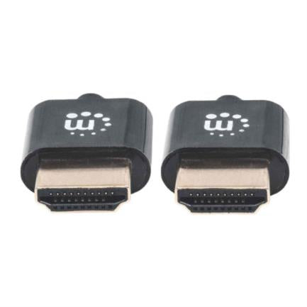 Manhattan HDMI Male-to-Male Ultra-Slim High-Speed Cable with Ethernet, 1.8m, Black
