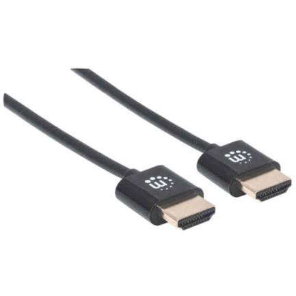 Manhattan HDMI Male-to-Male Ultra-Slim High-Speed Cable with Ethernet, 1.8m, Black