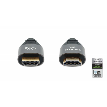 Manhattan HDMI Certified Ultra High Speed 8K@60Hz/4K@120Hz Cable with Ethernet, 3m, Black