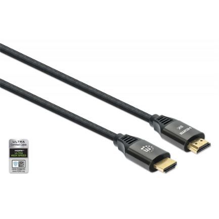 Manhattan HDMI Certified Ultra High Speed 8K@60Hz/4K@120Hz Cable with Ethernet, 3m, Black