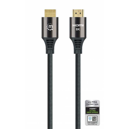 Manhattan HDMI Certified Ultra High Speed 8K@60Hz/4K@120Hz Cable with Ethernet, 3m, Black