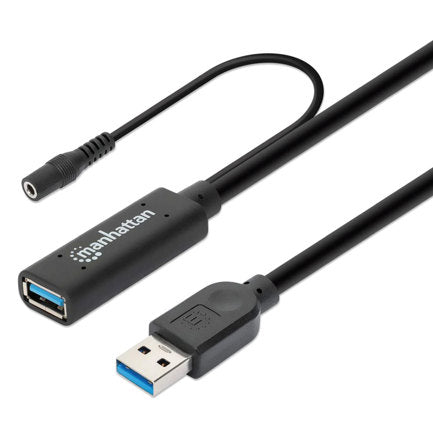 Manhattan USB 3.0 Type-A Male to Female Extension Cable 15m 5Gbps Black