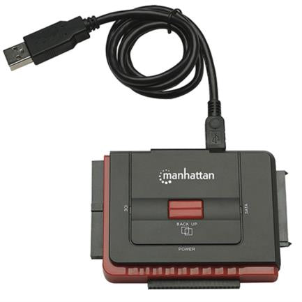 Manhattan USB 2.0 Hi-Speed SATA/IDE Adapter Black