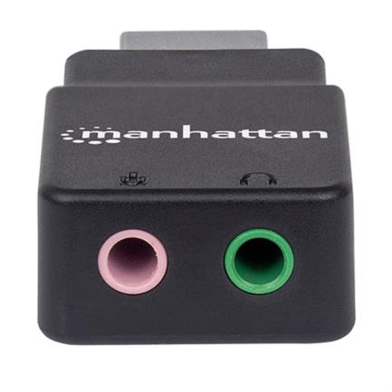 Manhattan USB High-Speed Stereo Sound Adapter to 3.5mm Ports, Black