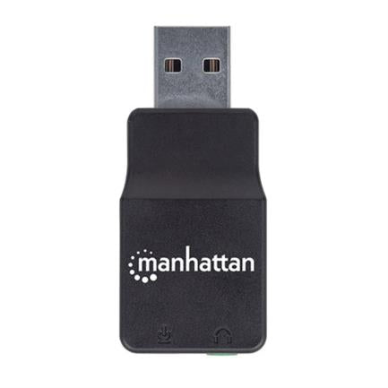Manhattan USB High-Speed Stereo Sound Adapter to 3.5mm Ports, Black