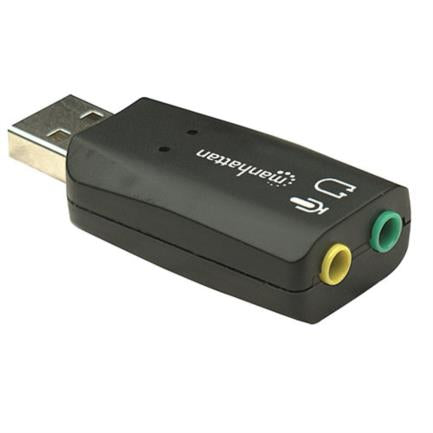 Manhattan 5.1 Stereo USB High-Speed Sound Adapter Black