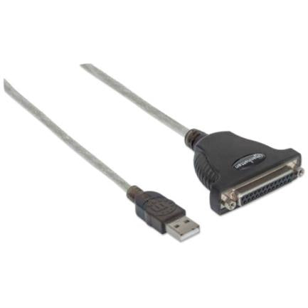 Manhattan USB-A to Parallel DB25 Printer Converter Silver